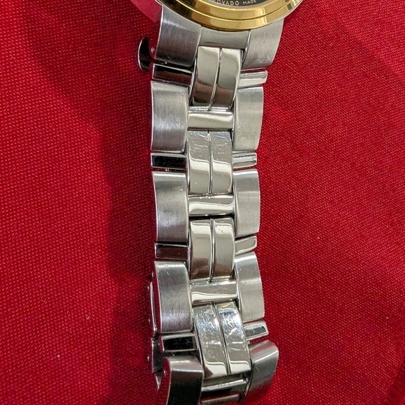 Movado Silver and Gold Watch with Black Dial - Picture 5 of 10